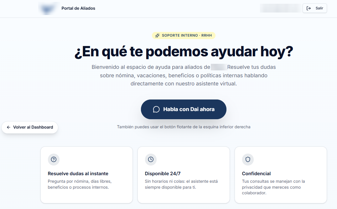 Agente de Recursos Humanos con voz