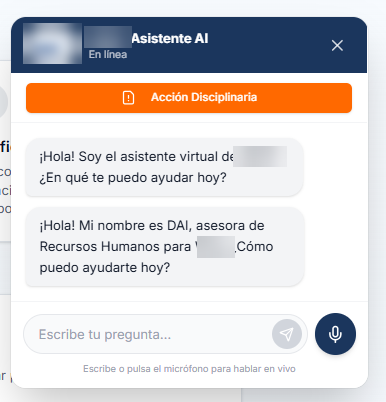 El asistente responde por chat o por voz, en vivo.
